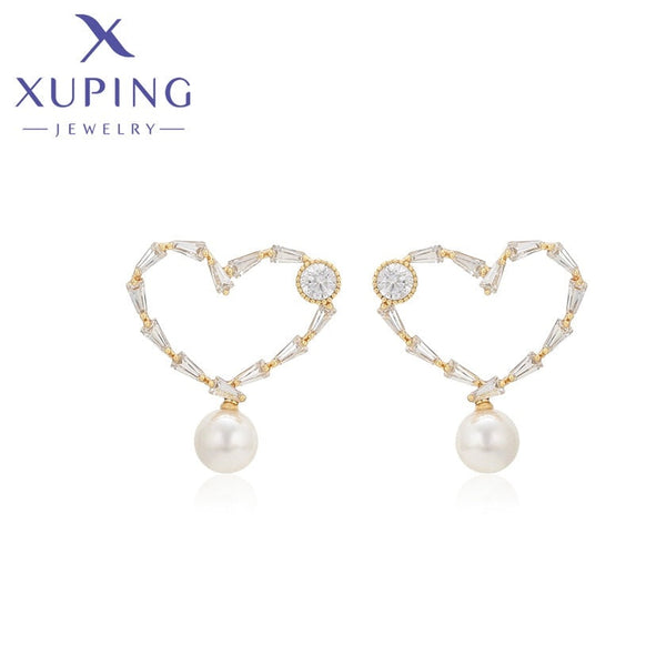 xuping Mode schlicht 14K Gold Farbe Ohrringe