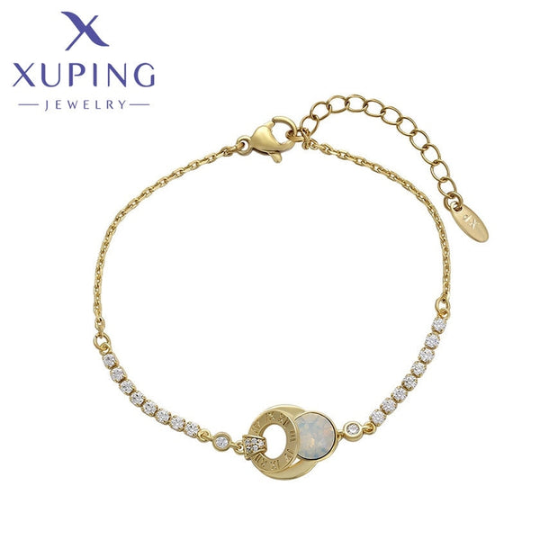 xuping fashion crystal 14K gold color bracelet