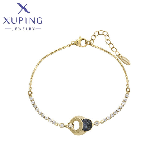 xuping fashion crystal 14K gold color bracelet