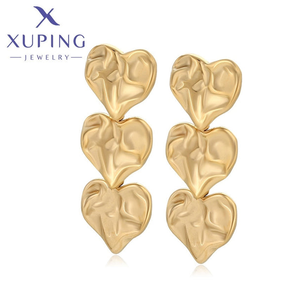 xuping Mode schlicht 14K Gold Farbe Ohrringe