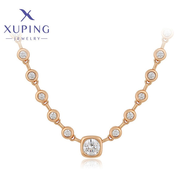 xuping fashion simple 18K gold color necklace