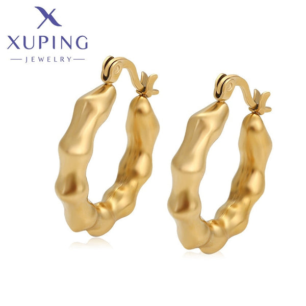 xuping fashion simple 14K gold color earring