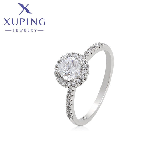 xuping fashion simple platinum plated ring