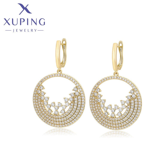 xuping fashion simple 14K gold color earring
