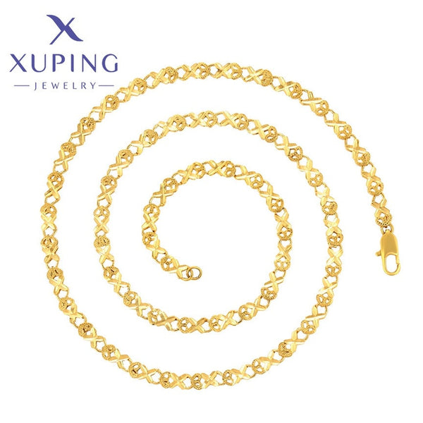 xuping fashion elegant 24K gold color necklace