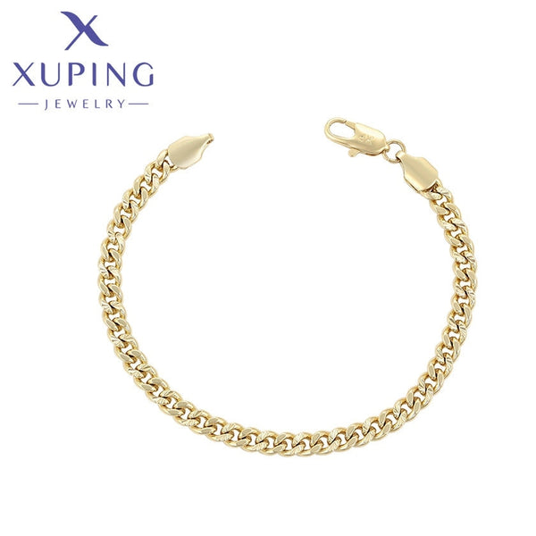 xuping fashion simple 14K gold color bracelet