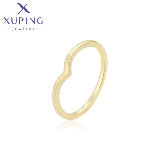 xuping fashion simple 14K gold color ring