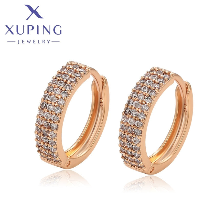 xuping Mode schlicht 18K Gold Farbe Ohrringe