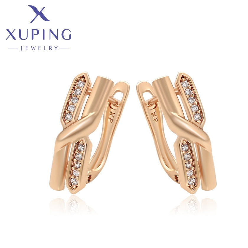 xuping Mode schlicht 18K Gold Farbe Ohrringe