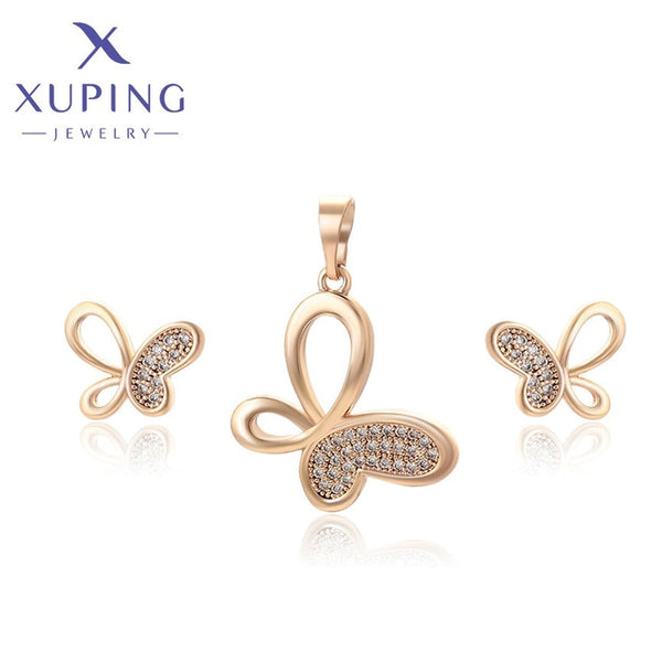 xuping fashion elegant Butterfly 18K gold color set