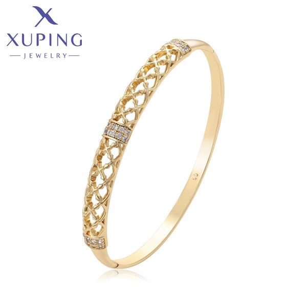 xuping fashion simple 14K gold color bangle