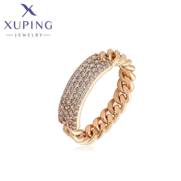 xuping fashion simple 18K gold color ring