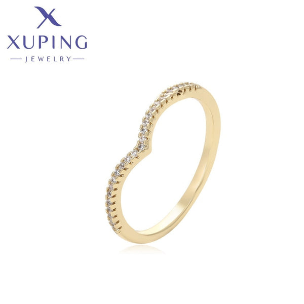 xuping fashion simple love 14K gold color ring