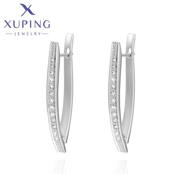xuping fashion simple platinum plated earring