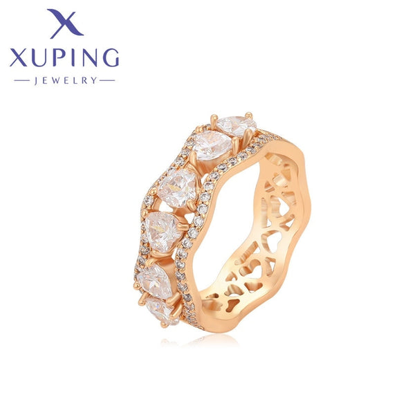 xuping fashion simple 18K gold color set ring