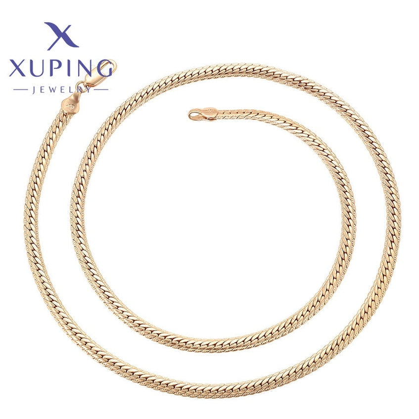 xuping Mode schlicht 18K Gold Farbe Halskette