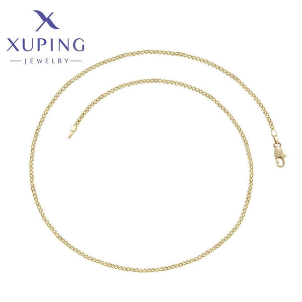 xuping Mode schlicht 14K Gold Farbe Halskette