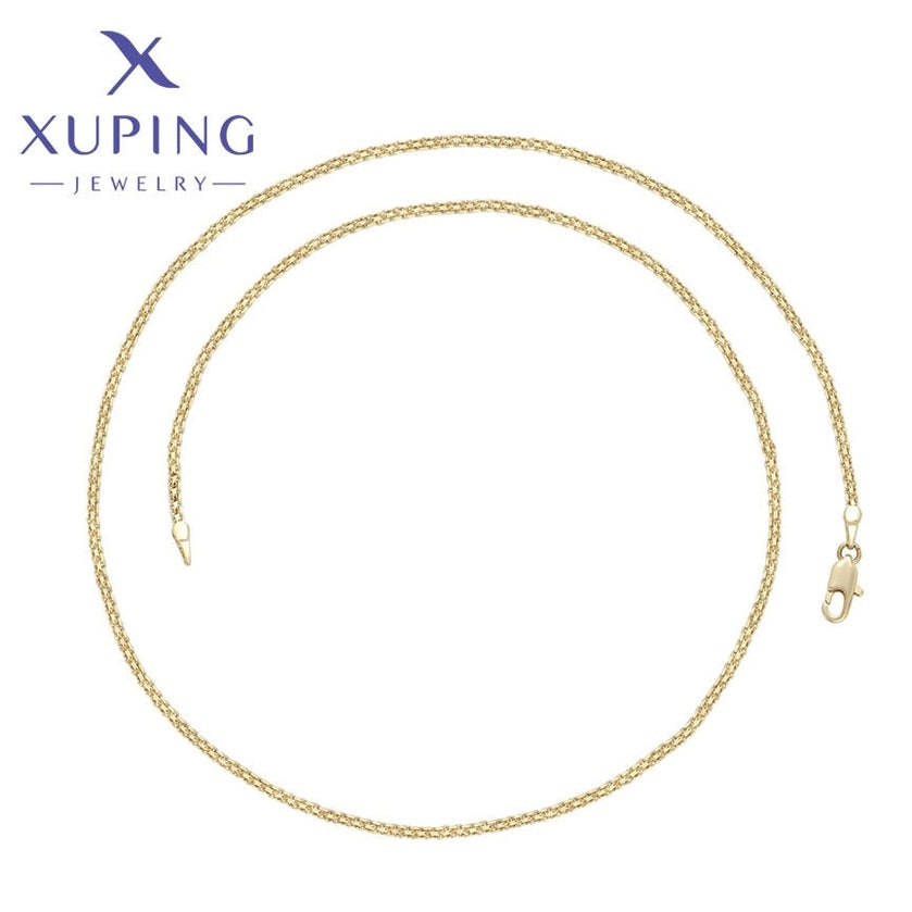 xuping Mode schlicht 14K Gold Farbe Halskette