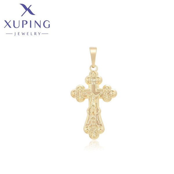 xuping fashion 14K gold color cross pendant