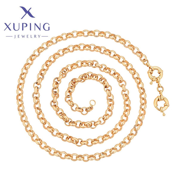 xuping fashion simple 18K gold color necklace