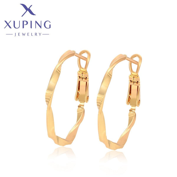 xuping Mode schlicht 24K Gold Farbe Ohrringe