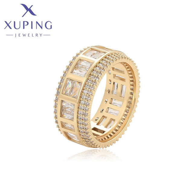 xuping fashion simple 14K gold color ring
