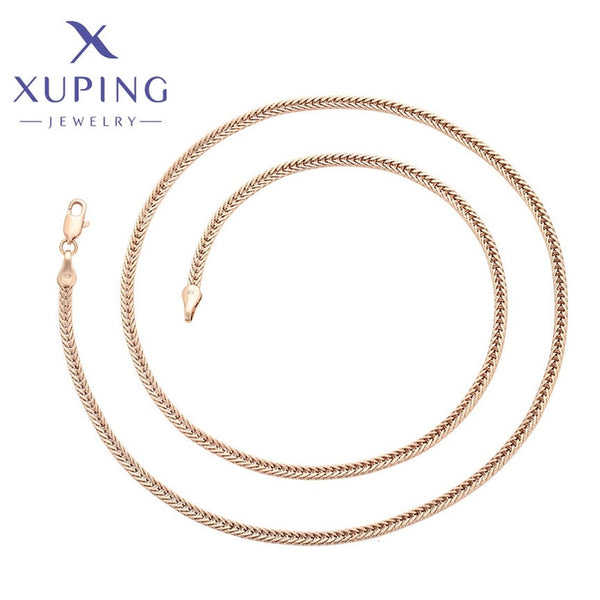 xuping fashion simple rose gold color necklace