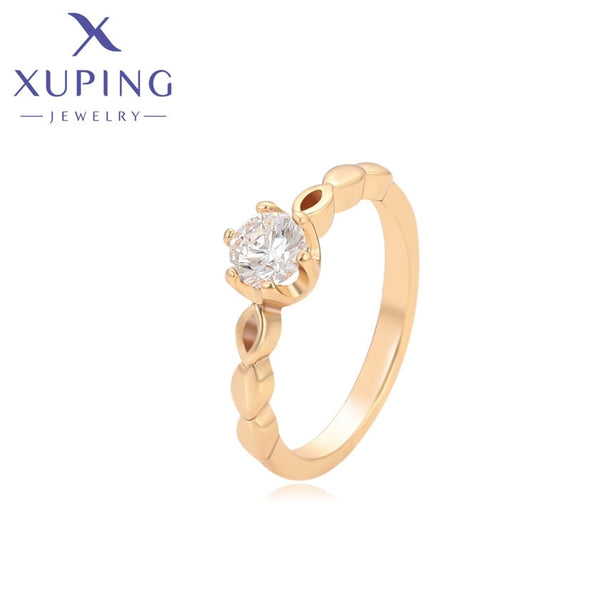 xuping fashion simple 18K gold color ring