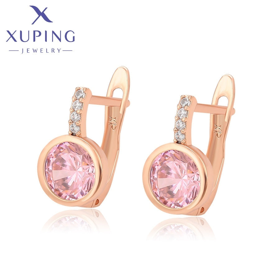 xuping schlicht rose Gold Farbe Ohrringe