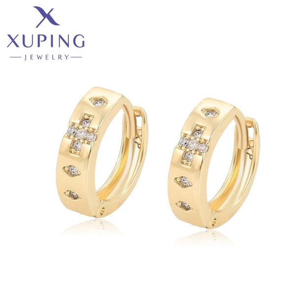 xuping fashion cross 14K gold color earring