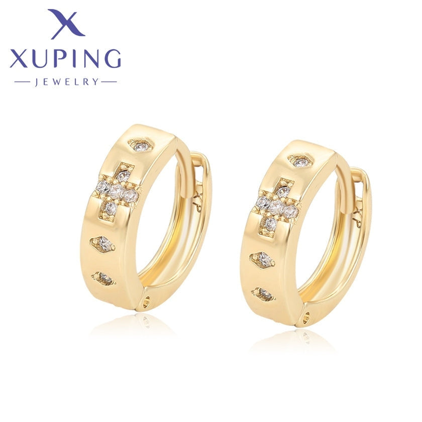 xuping fashion cross 14K gold color earring