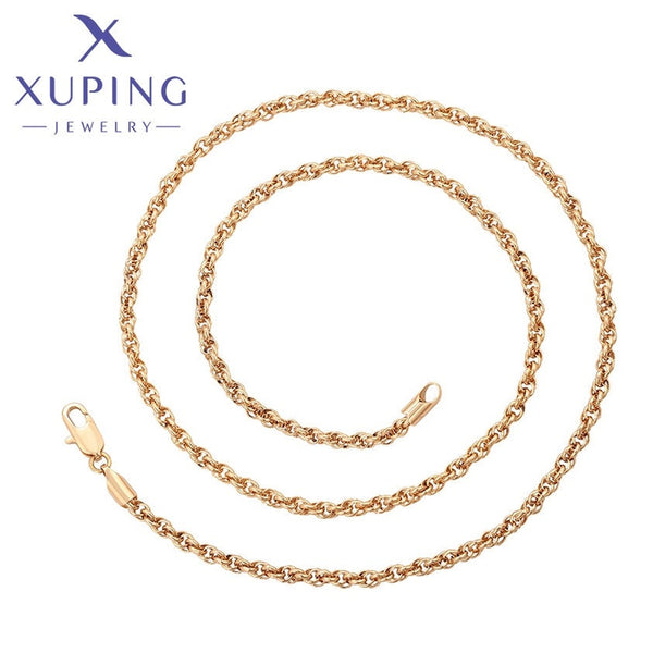 xuping Mode schlicht 18K Gold Farbe Halskette