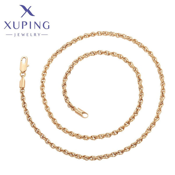 xuping Mode schlicht 18K Gold Farbe Halskette