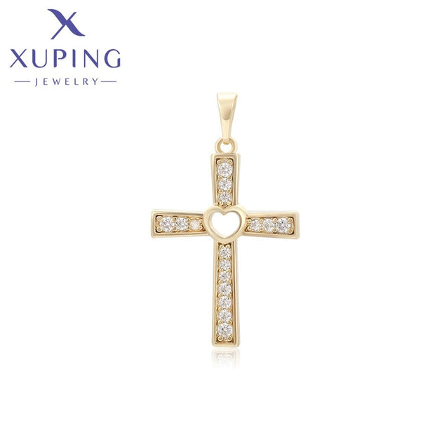 xuping fashion simple cross 14K gold color pendant