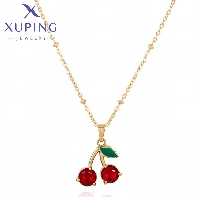 xuping Mode schlicht 14K Gold Farbe Halskette
