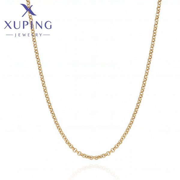 xuping fashion simple 14K gold color necklace