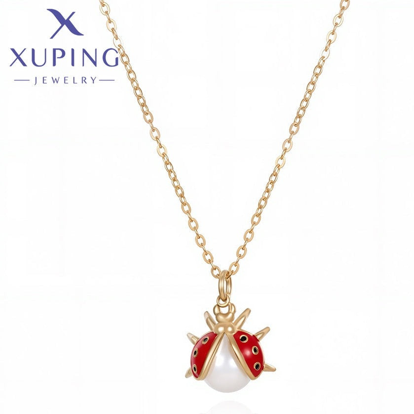 xuping fashion simple 14K gold color necklace