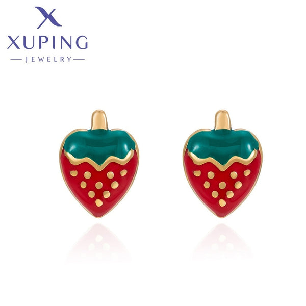 xuping fashion simple stainless steel jewelry 14K gold color earring