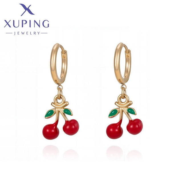 xuping fashion simple stainless steel jewelry 14K gold color earring