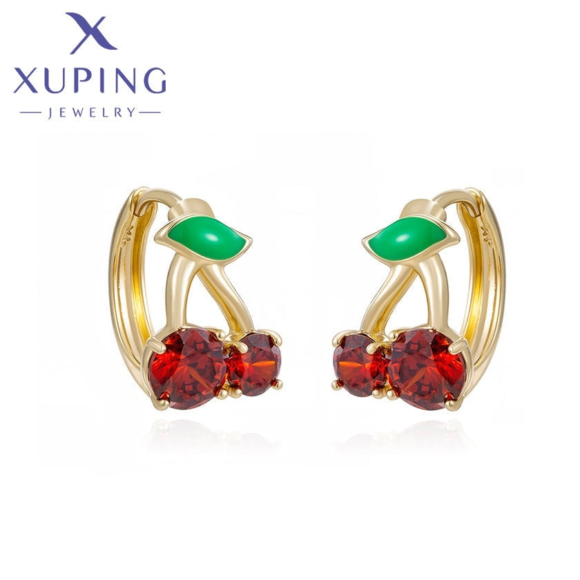 xuping fashion simple 14K gold color earring