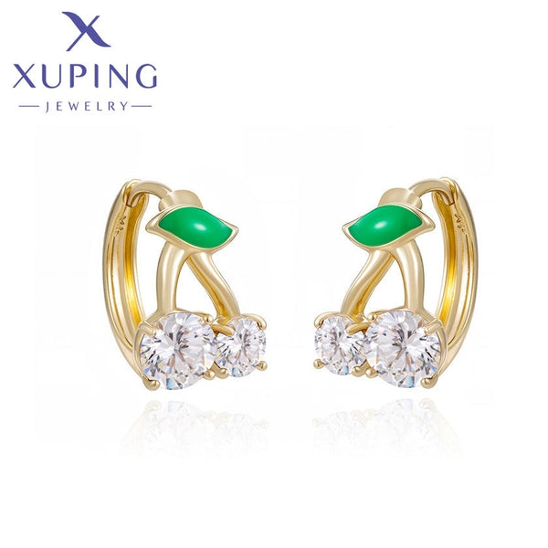 xuping Mode schlicht 14K Gold Farbe Ohrringe