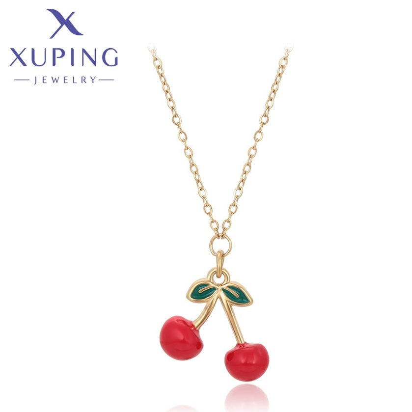 xuping Mode schlicht 14K Gold Farbe Halskette