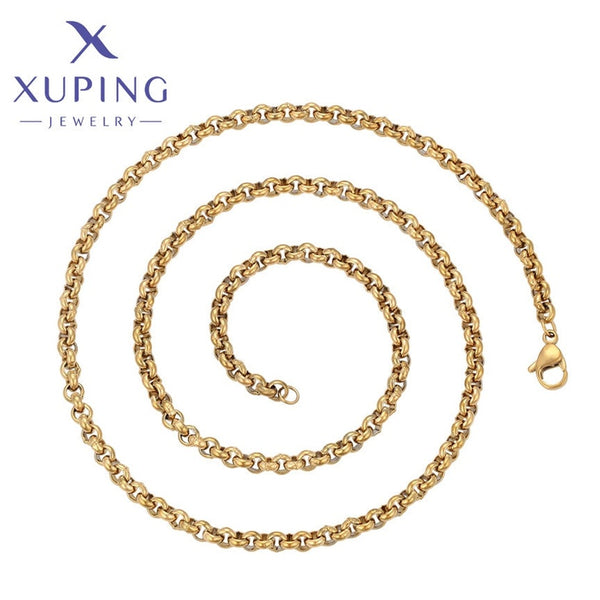 xuping Mode schlicht 14K Gold Farbe Halskette