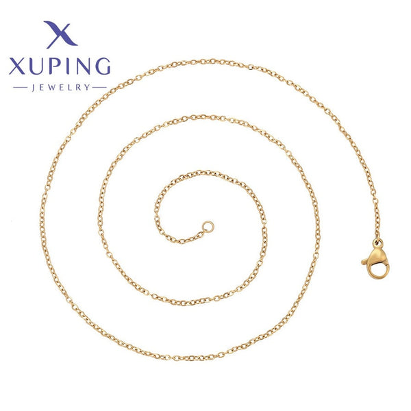 xuping Mode schlicht 14K Gold Farbe Halskette