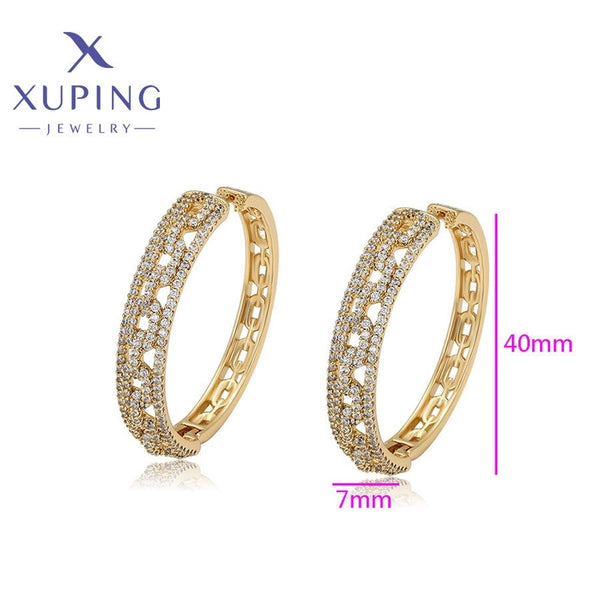 xuping fashion simple 14K gold color earring