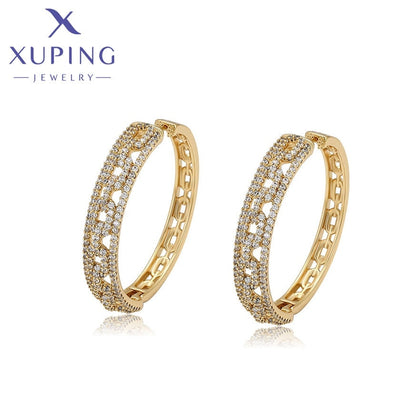 Elegante Creolen mit Zirkonia in 14K-Optik #X000698160