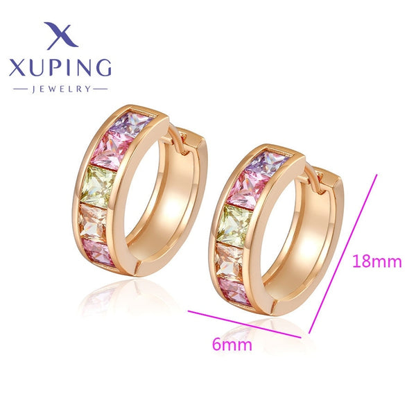 xuping 18K gold color zircon earring