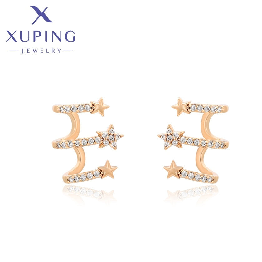 xuping Mode schlicht 18K Gold Farbe Ohrringe