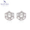 Geometrische, platiniert Zirkonia-Ohrringe – Hexagon-Design #93474