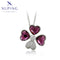 Elegante Kleeblatt-Halskette mit violetten Zirkonia #A00621627-40CM